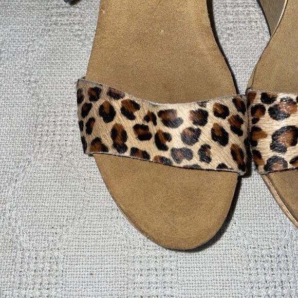 Biostep Spain Women’s Wedge Sandals Size 41 U.S. 9.5 M Black Leopard Print Beach - Picture 8 of 12